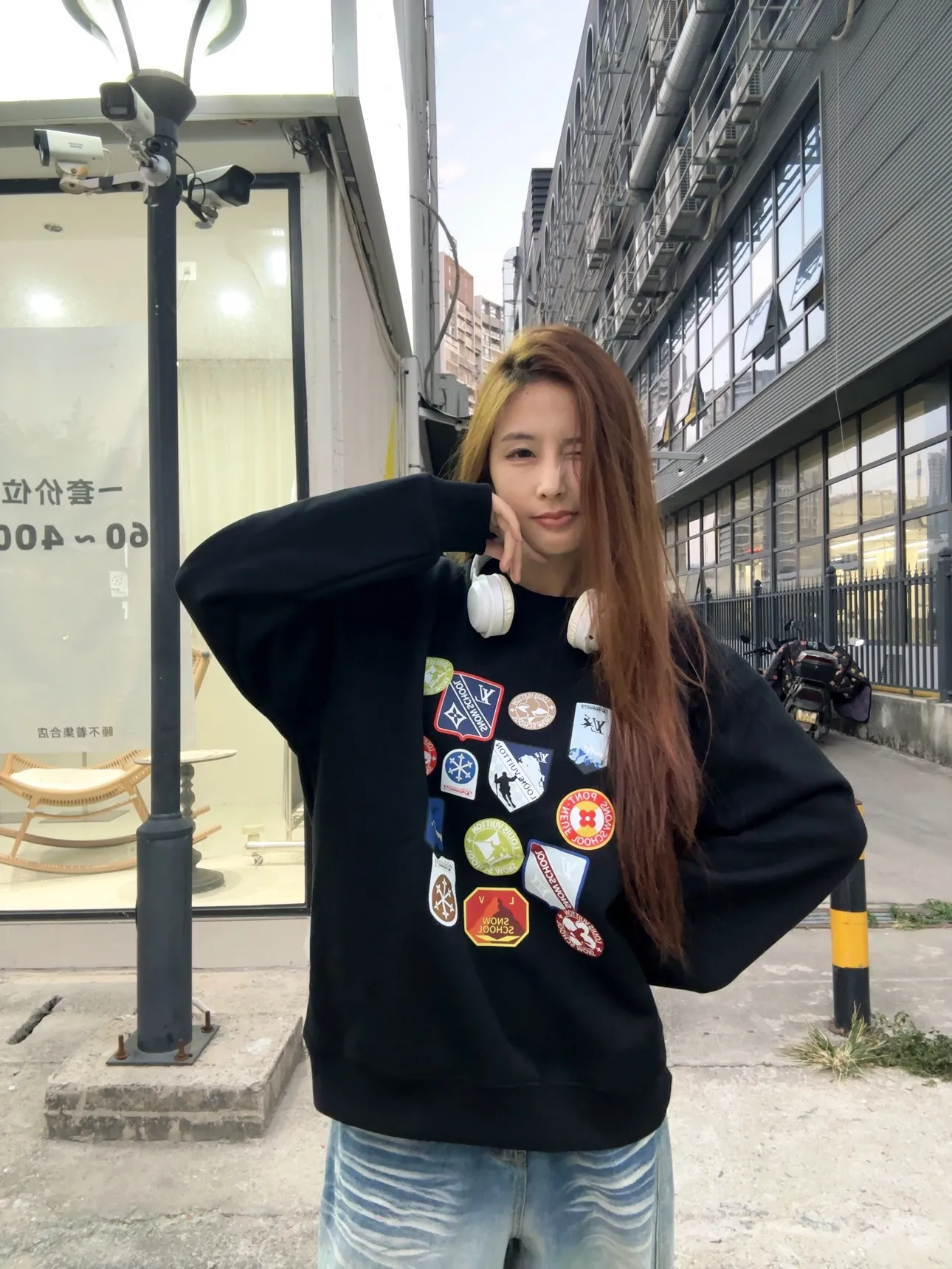 Louis Vuitton/Louis Vuitton 25Fw badge crew neck sweatshirt